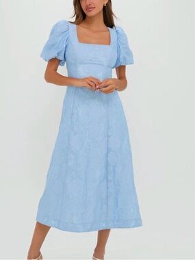 Hyacinth House Light Blue Jacquard Dress